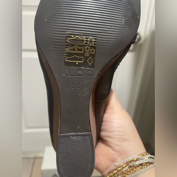 Aldo Dark brown leather wedges - Picture 5 of 6